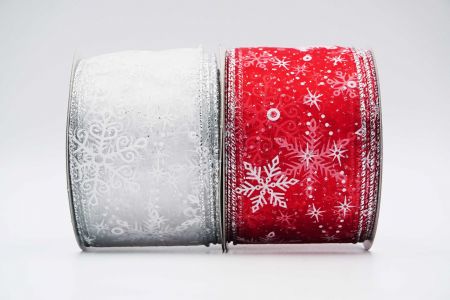 Glitter Snowflakes Wired Ribbon_KF7296 ALL